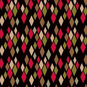 Clown outfit rhombuses red and olive