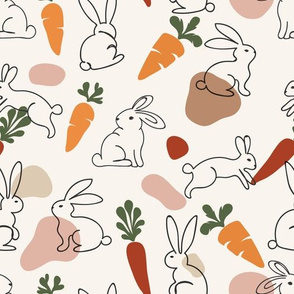 One line Rabbits and Carrots