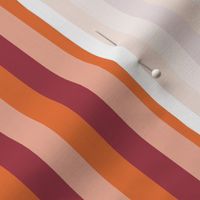 Roller Disco Stripes- Autumn- Orange Cherry Wine Salmon- Small Scale
