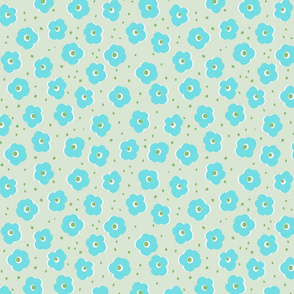 Terracotta flowerdot-Aqua