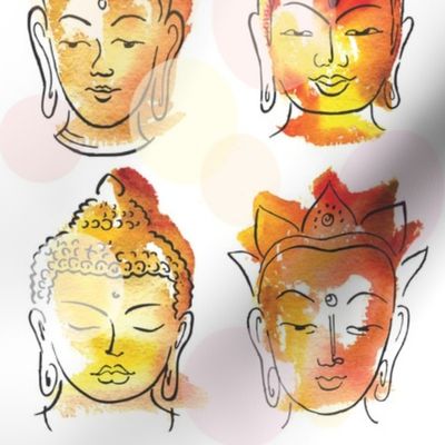 4 Buddha heads