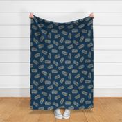 Large palm leaves minimalist tropical island vibes boho garden navy blue ivory JUMBO