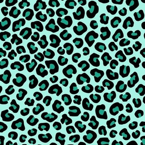 Leopard Print - Teal, Large