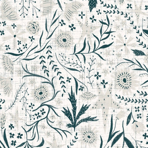 large scale - garden of stars - white/taupe