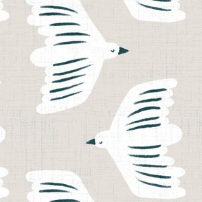 large scale - little birdies - taupe