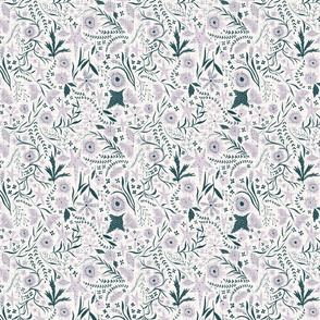 small scale - garden of stars - white/lilac