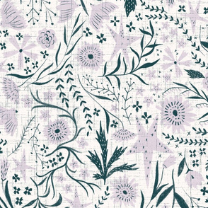large scale - garden of stars - white/lilac