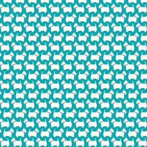 Scottie Dog Love extra small scale in turquoise by Pippa Shaw
