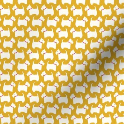 Scottie Dog Love small scale in goldenrod by Pippa Shaw