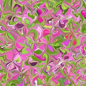FLRD1 - Surreal Floral Dreams in Pink and Green - 8 inch repeat
