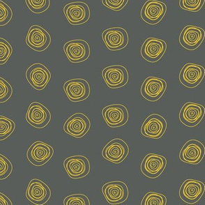 Abstract Dots in Yellow on Gray Paducaru