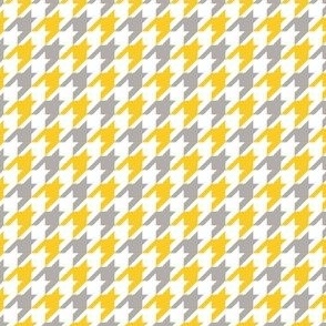 Classic Houndstooth in Yellow Gray and White Paducaru