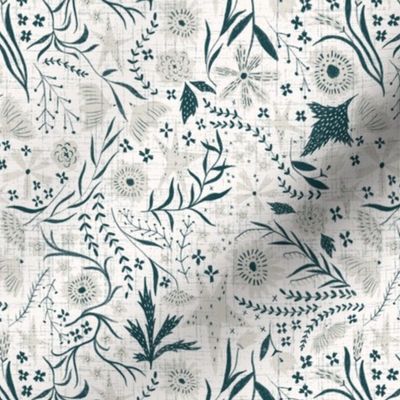 small scale - garden of stars - white/taupe