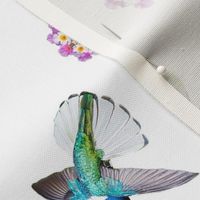 Hummingbird Garden - White - Tea towel