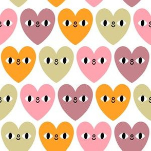 Pastel hearts with eyes, small scale