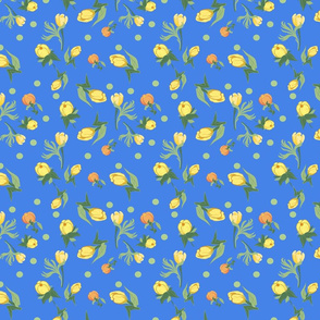 Floral Lemonade Bright Blue 