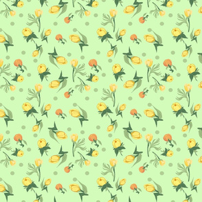 Floral Lemonade Pale Green 