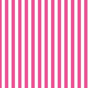 French Rose Bengal Stripe Pattern Vertical in White