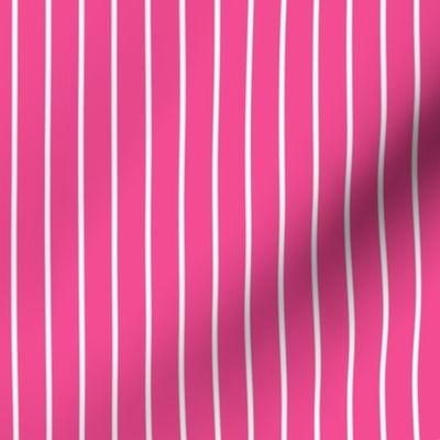 French Rose Pin Stripe Pattern Vertical in White