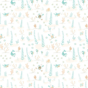 Under Sea Cute Watercolor Neutral Kids and Babies Pattern