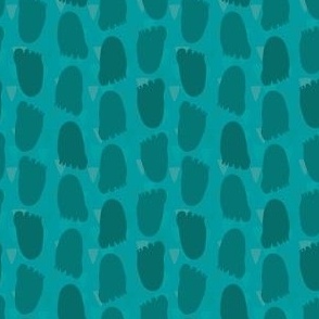 Yeti Footprints in Teal Blue Green