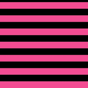 French Rose Awning Stripe Pattern Horizontal in Black