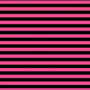 French Rose Bengal Stripe Pattern Horizontal in Black