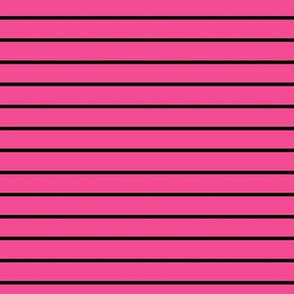 French Rose Pin Stripe Pattern Horizontal in Black