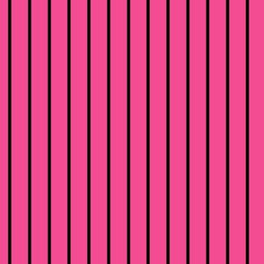 French Rose Pin Stripe Pattern Vertical in Black