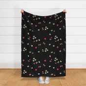 Hot Floral Print Black Effloressence