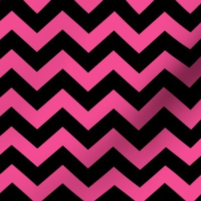 Chevron Pattern - French Rose and Black