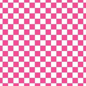Checker Pattern - French Rose and White