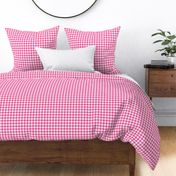 Gingham Pattern - French Rose and White