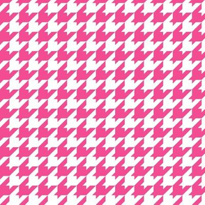 Houndstooth Pattern - French Rose and White