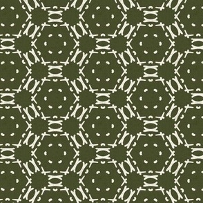 Chennai - Vintage Boho Geometric - Textured Moss Green Regular Scale