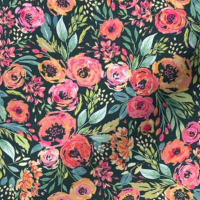 English Floral Garden Dark X Small