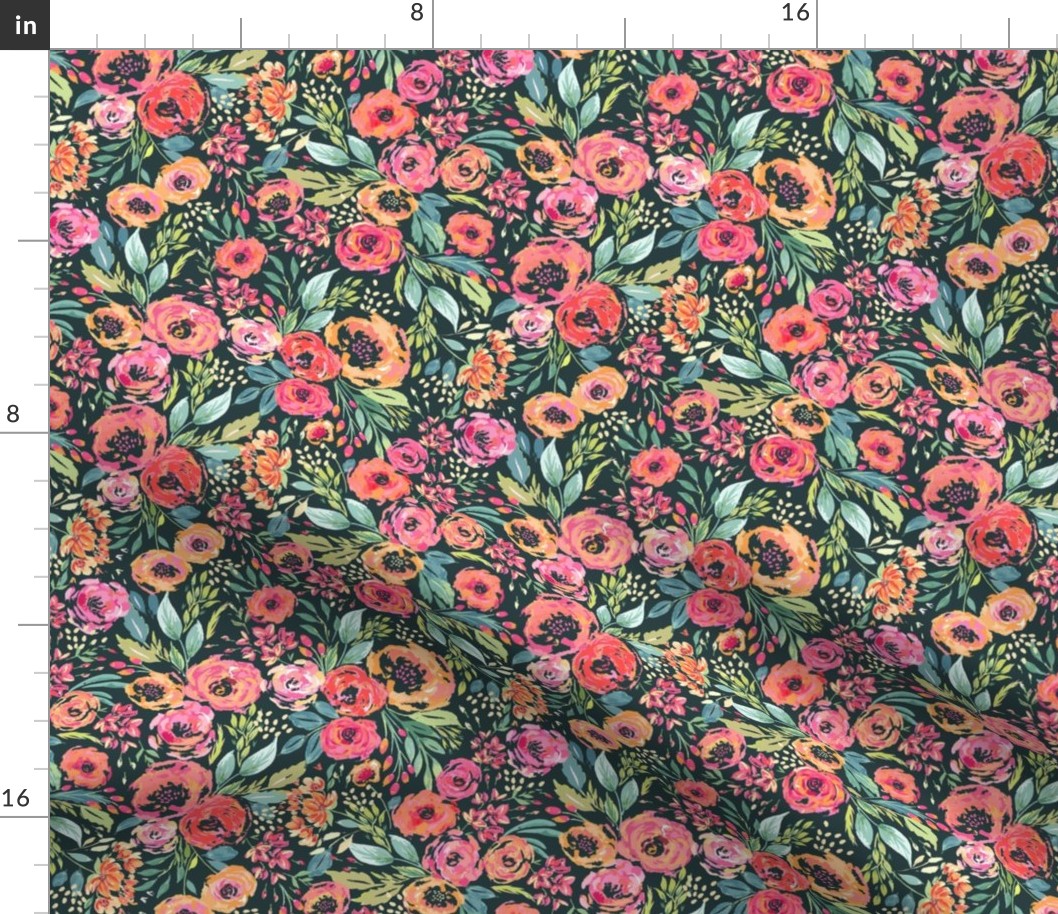 English Floral Garden Dark X Small