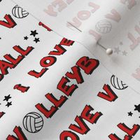 I Love Volleyball Red Type