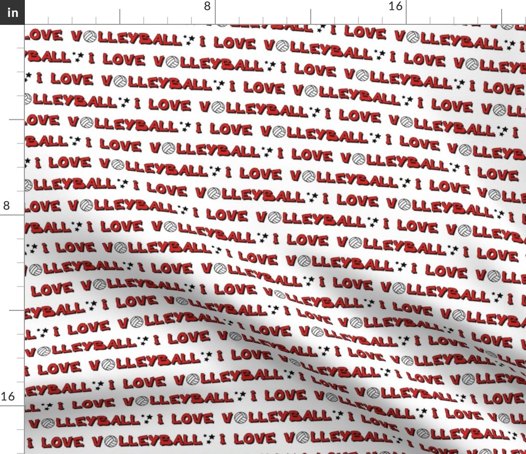 I Love Volleyball Red Type