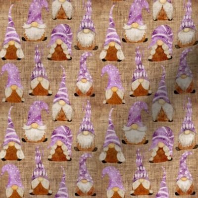 Purple Gnomes on Burlap - extra small scale