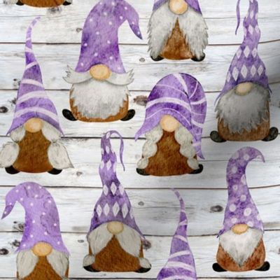 Purple Gnomes on Shiplap - small scale