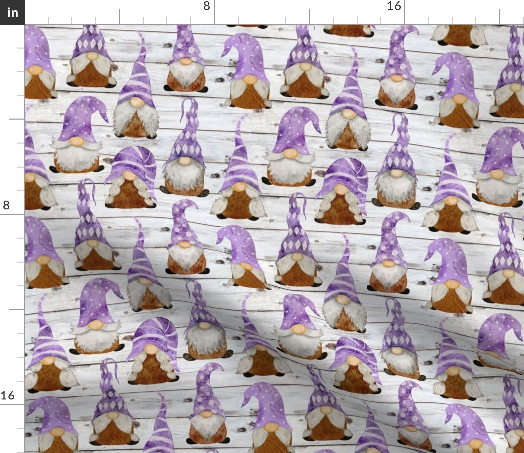 Purple Gnomes on Shiplap - small scale