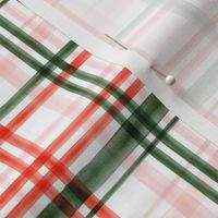 (small scale) Christmas watercolor plaid (pink) C21