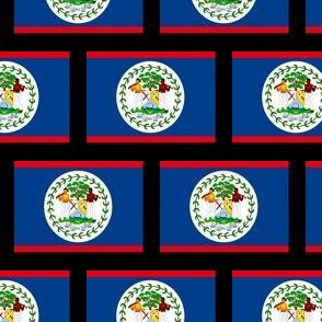 Belize flag fabric -North American flag fabric Black