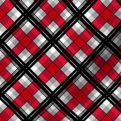 Multicolored black and red plaid 