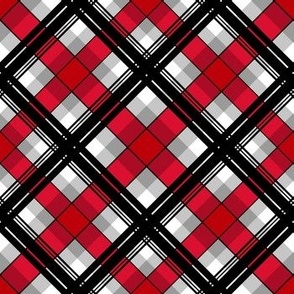Multicolored black and red plaid 