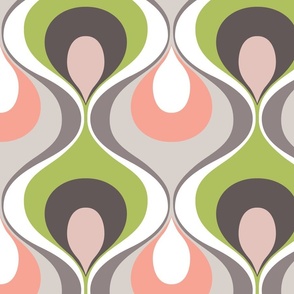 Retro Mood Pink Green Taupe White