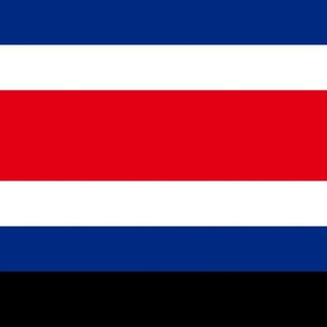 Costa Rica flag fabric - Costa Rican stripes - black