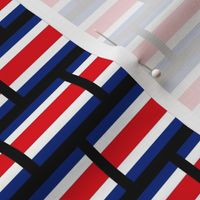 SMALL Costa Rica flag fabric - Costa Rican stripes -WHITE 