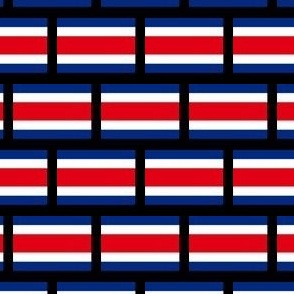 SMALL Costa Rica flag fabric - Costa Rican stripes -WHITE 